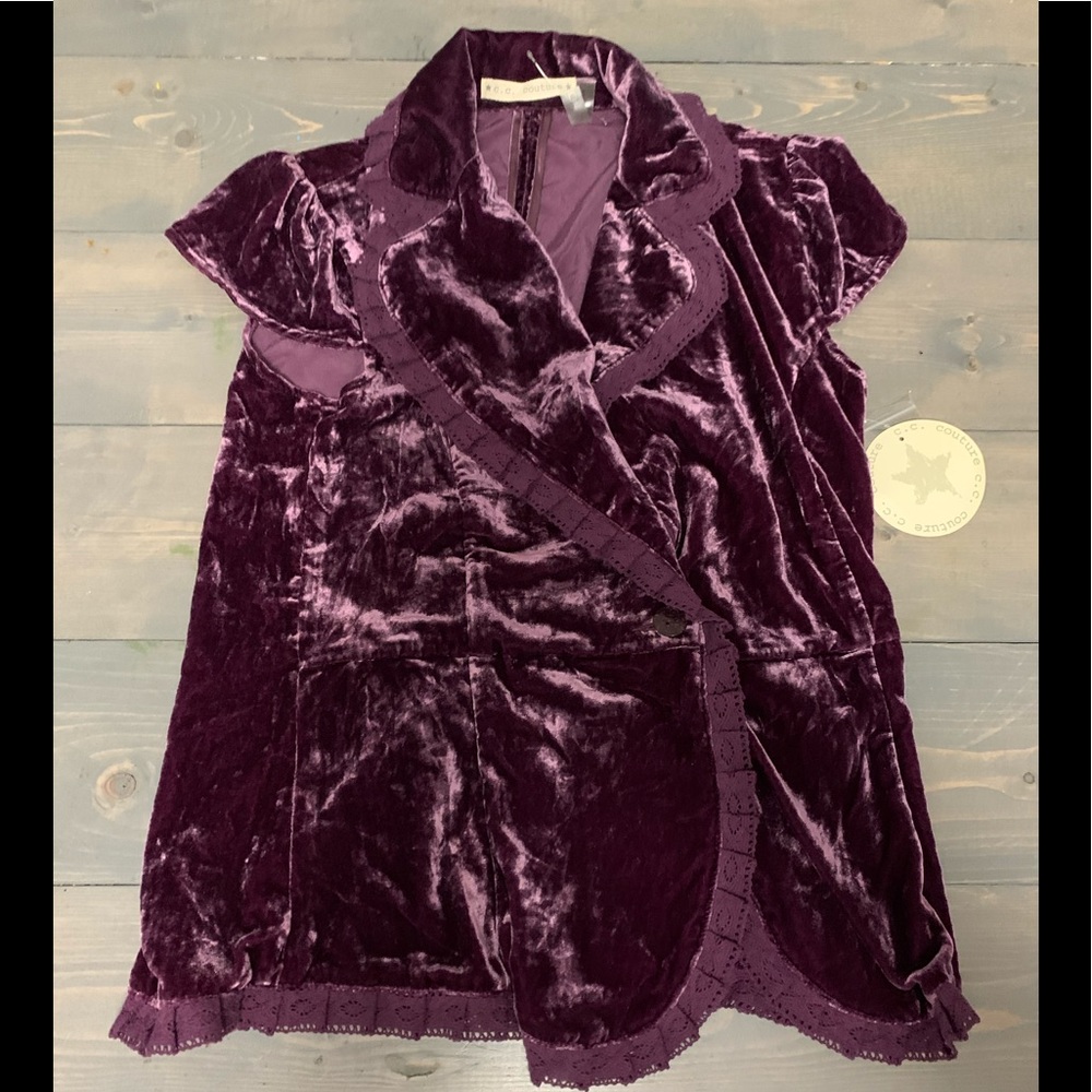 NWT Cc Couture crushed velvet blazer